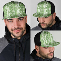 Hawaiian Ohia Lehua Lei Mesh Trucker Cap Plaid Palaka Omaomao Pattern LT9 - Polynesian Pride