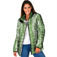 Hawaiian Ohia Lehua Lei Padded Jacket Plaid Palaka Omaomao Pattern - Polynesian Pride