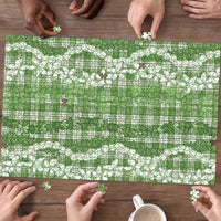 Hawaiian Ohia Lehua Lei Puzzle Plaid Palaka Omaomao Pattern - Polynesian Pride