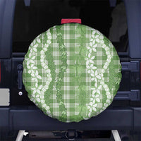 Hawaiian Ohia Lehua Lei Spare Tire Cover Plaid Palaka Omaomao Pattern - Polynesian Pride