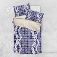 Hawaiian Ohia Lehua Lei Bedding Set Plaid Palaka Uliuli hohonu Pattern - Polynesian Pride