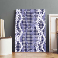 Hawaiian Ohia Lehua Lei Canvas Wall Art Plaid Palaka Uliuli hohonu Pattern - Polynesian Pride
