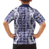 Hawaiian Ohia Lehua Lei Family Matching Long Sleeve Bodycon Dress and Hawaiian Shirt Plaid Palaka Uliuli hohonu Pattern LT9 - Polynesian Pride