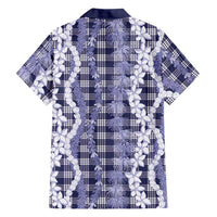 Hawaiian Ohia Lehua Lei Family Matching Mermaid Dress and Hawaiian Shirt Plaid Palaka Uliuli hohonu Pattern LT9 - Polynesian Pride