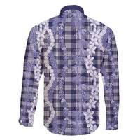 Hawaiian Ohia Lehua Lei Family Matching Puletasi and Hawaiian Shirt Plaid Palaka Uliuli hohonu Pattern - Polynesian Pride