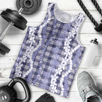 Hawaiian Ohia Lehua Lei Men Tank Top Plaid Palaka Uliuli hohonu Pattern - Polynesian Pride