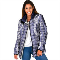 Hawaiian Ohia Lehua Lei Padded Jacket Plaid Palaka Uliuli hohonu Pattern - Polynesian Pride