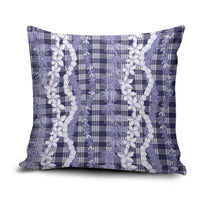 Hawaiian Ohia Lehua Lei Pillow Cover Plaid Palaka Uliuli hohonu Pattern - Polynesian Pride