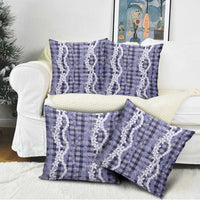 Hawaiian Ohia Lehua Lei Pillow Cover Plaid Palaka Uliuli hohonu Pattern - Polynesian Pride