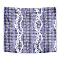 Hawaiian Ohia Lehua Lei Tapestry Plaid Palaka Uliuli hohonu Pattern - Polynesian Pride