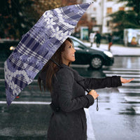 Hawaiian Ohia Lehua Lei Umbrella Plaid Palaka Uliuli hohonu Pattern - Polynesian Pride