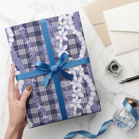 Hawaiian Ohia Lehua Lei Wrapping Paper Plaid Palaka Uliuli hohonu Pattern - Polynesian Pride