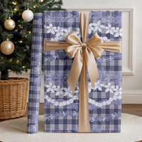 Hawaiian Ohia Lehua Lei Wrapping Paper Plaid Palaka Uliuli hohonu Pattern - Polynesian Pride