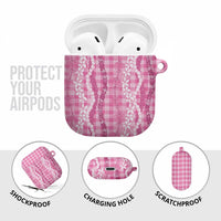 Hawaiian Ohia Lehua Lei AirPods Case Plaid Palaka Akala Pattern - Polynesian Pride