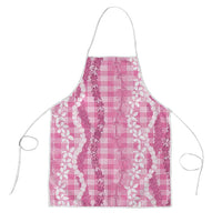 Hawaiian Ohia Lehua Lei Apron Plaid Palaka Akala Pattern - Polynesian Pride