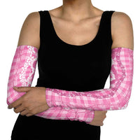 Hawaiian Ohia Lehua Lei Arm Sleeves Plaid Palaka Akala Pattern - Polynesian Pride