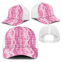 Hawaiian Ohia Lehua Lei Baseball Net Cap Plaid Palaka Akala Pattern LT9 - Polynesian Pride