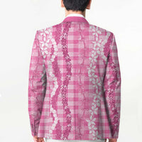 Hawaiian Ohia Lehua Lei Blazer Plaid Palaka Akala Pattern - Polynesian Pride
