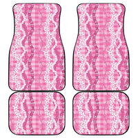 Hawaiian Ohia Lehua Lei Car Mats Plaid Palaka Akala Pattern - Polynesian Pride