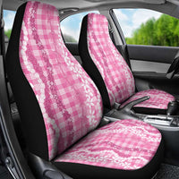 Hawaiian Ohia Lehua Lei Car Seat Cover Plaid Palaka Akala Pattern - Polynesian Pride