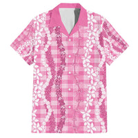 Hawaiian Ohia Lehua Lei Family Matching Summer Maxi Dress and Hawaiian Shirt Plaid Palaka Akala Pattern - Polynesian Pride