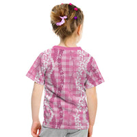 Hawaiian Ohia Lehua Lei Kid T Shirt Plaid Palaka Akala Pattern LT9 - Polynesian Pride