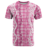 Hawaiian Ohia Lehua Lei T Shirt Plaid Palaka Akala Pattern - Polynesian Pride