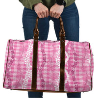 Hawaiian Ohia Lehua Lei Travel Bag Plaid Palaka Akala Pattern - Polynesian Pride