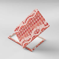 Hawaiian Ohia Lehua Lei Canvas Wall Art Plaid Palaka Ulaula Pattern - Polynesian Pride