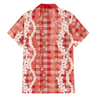 Hawaiian Ohia Lehua Lei Family Matching Puletasi and Hawaiian Shirt Plaid Palaka Ulaula Pattern LT9 - Polynesian Pride