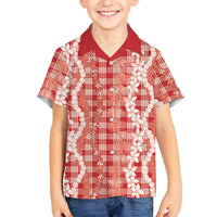 Hawaiian Ohia Lehua Lei Hawaiian Shirt Plaid Palaka Ulaula Pattern LT9 - Polynesian Pride