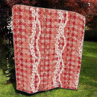 Hawaiian Ohia Lehua Lei Quilt Plaid Palaka Ulaula Pattern - Polynesian Pride