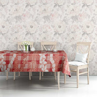 Hawaiian Ohia Lehua Lei Tablecloth Plaid Palaka Ulaula Pattern - Polynesian Pride