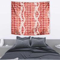 Hawaiian Ohia Lehua Lei Tapestry Plaid Palaka Ulaula Pattern - Polynesian Pride