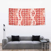 Hawaiian Ohia Lehua Lei Tapestry Plaid Palaka Ulaula Pattern - Polynesian Pride