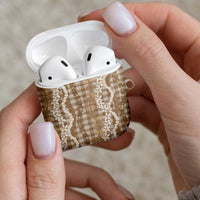 Hawaiian Ohia Lehua Lei AirPods Case Plaid Palaka Kalaihaahaa Pattern LT9 - Polynesian Pride