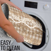 Hawaiian Ohia Lehua Lei Bathroom Set Plaid Palaka Kalaihaahaa Pattern - Polynesian Pride