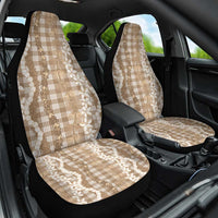 Hawaiian Ohia Lehua Lei Car Seat Cover Plaid Palaka Kalaihaahaa Pattern - Polynesian Pride