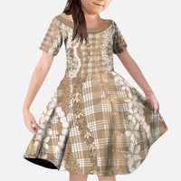 Hawaiian Ohia Lehua Lei Family Matching Long Sleeve Bodycon Dress and Hawaiian Shirt Plaid Palaka Kalaihaahaa Pattern - Polynesian Pride