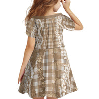 Hawaiian Ohia Lehua Lei Family Matching Off Shoulder Short Dress and Hawaiian Shirt Plaid Palaka Kalaihaahaa Pattern LT9 - Polynesian Pride