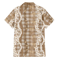 Hawaiian Ohia Lehua Lei Family Matching Short Sleeve Bodycon Dress and Hawaiian Shirt Plaid Palaka Kalaihaahaa Pattern - Polynesian Pride