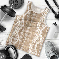 Hawaiian Ohia Lehua Lei Men Tank Top Plaid Palaka Kalaihaahaa Pattern - Polynesian Pride