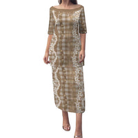 Hawaiian Ohia Lehua Lei Puletasi Plaid Palaka Kalaihaahaa Pattern - Polynesian Pride