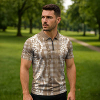 Hawaiian Ohia Lehua Lei Zipper Polo Shirt Plaid Palaka Kalaihaahaa Pattern - Polynesian Pride