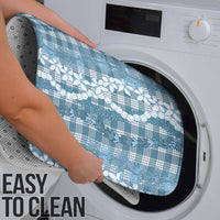 Hawaiian Ohia Lehua Lei Bathroom Set Plaid Palaka Uliuli Omaomao Pattern - Polynesian Pride