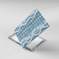 Hawaiian Ohia Lehua Lei Canvas Wall Art Plaid Palaka Uliuli Omaomao Pattern - Polynesian Pride