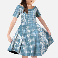 Hawaiian Ohia Lehua Lei Family Matching Mermaid Dress and Hawaiian Shirt Plaid Palaka Uliuli Omaomao Pattern - Polynesian Pride