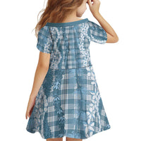 Hawaiian Ohia Lehua Lei Family Matching Off Shoulder Short Dress and Hawaiian Shirt Plaid Palaka Uliuli Omaomao Pattern - Polynesian Pride