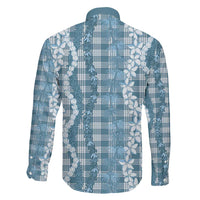 Hawaiian Ohia Lehua Lei Family Matching Off Shoulder Short Dress and Hawaiian Shirt Plaid Palaka Uliuli Omaomao Pattern - Polynesian Pride