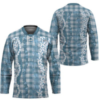 Hawaiian Ohia Lehua Lei Hockey Jersey Plaid Palaka Uliuli Omaomao Pattern - Polynesian Pride